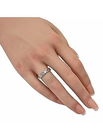 Gucci Gucci Icon Heart Ring, 18K White Gold, Women's (view 2)