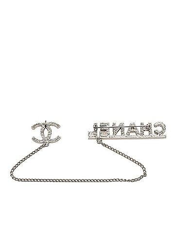 Chanel Chanel Coco Mark Logo Brooch 02P Silver Metal Rhinestone Women's CHANEL (view 2)
