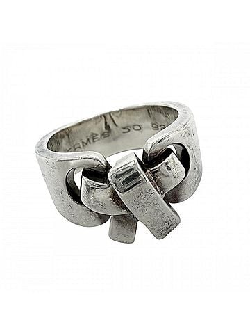 Hermès Hermes Women's Ribbon Ring, Vintage Jewelry, 925 Sterling Silver, Approx. 7.1g (view 1)