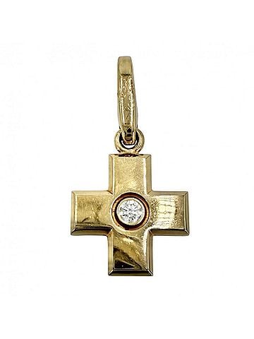 Cartier Cartier pendant top, women's cross charm, jewelry accessory, Au750 18k pink gold, approximately 4.7g. (view 1)