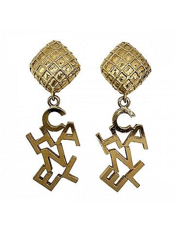 Chanel Chanel Earrings for Women, Swing Logo, CHANEL GP Gold, Approx. 23.4g (view 1)