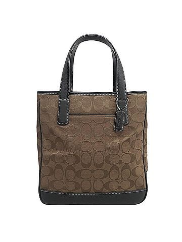 Coach Coach Signature Handbag 6092 Canvas Leather Brown (view 1)
