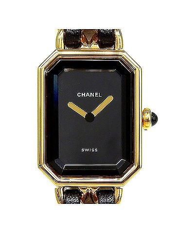 Chanel Chanel CHANEL Première Large Size H0001 Black Dial GP/Leather Quartz Women's Watch Approx. 26mm (height) x 20mm (width) (view 1)