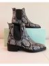 Coach 100% Leather Snake Print Black Gray Ankle Boots Size 6 1/2 - photo 4