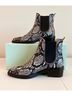 Coach 100% Leather Snake Print Black Gray Ankle Boots Size 6 1/2 - photo 7
