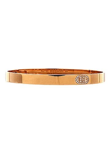 Hermès H d'Ancre Bracelet 18K Rose Gold with Diamonds Small (view 1)