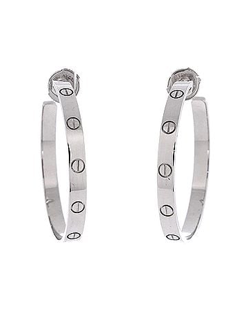Cartier Love Hoop Earrings 18K White Gold Large (view 1)