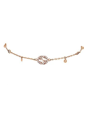 Gucci Interlocking G Chain Bracelet 18K Rose Gold with Diamonds (view 1)