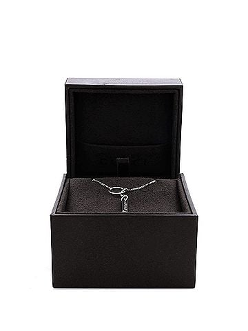 Gucci Logo Lariat Necklace 18K White Gold (view 2)