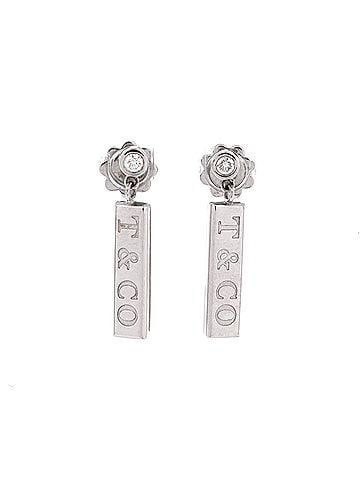 Tiffany & Co. Bar Drop Earrings 18K White Gold with Diamond (view 1)
