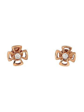 Bvlgari Fiorever Stud Earrings 18K Rose Gold with Diamond (view 1)