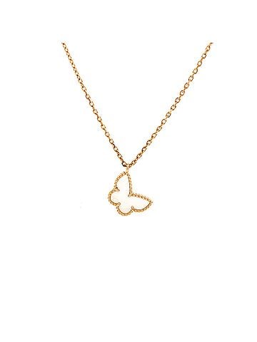 Van Cleef & Arpels Sweet Alhambra Butterfly Pendant Necklace 18K Yellow Gold and Mother of Pearl (view 1)