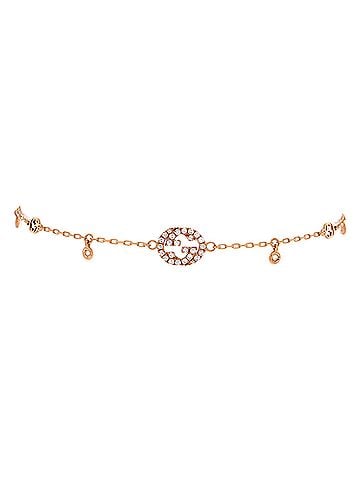 Gucci Interlocking G Chain Bracelet 18K Rose Gold with Diamonds (view 1)