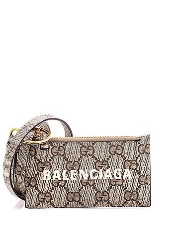 Gucci x Balenciaga The Hacker Project Zip Card Case with Strap GG Coated Canvas (view 1)