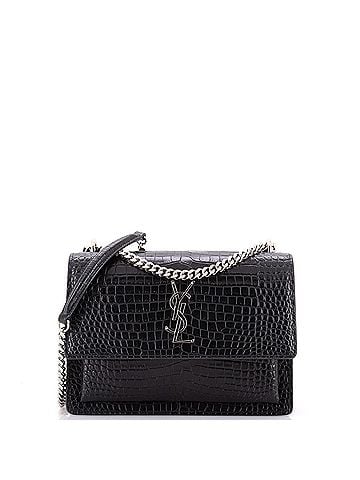 Saint Laurent Sunset Crossbody Bag Crocodile Embossed Leather Medium (view 1)