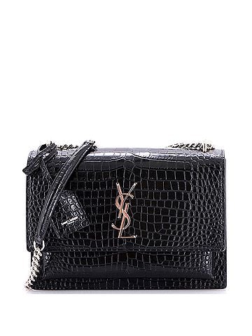 Saint Laurent Sunset Crossbody Bag Crocodile Embossed Leather Medium (view 1)