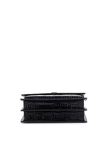 Saint Laurent Sunset Crossbody Bag Crocodile Embossed Leather Medium (view 2)