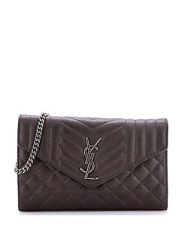 Saint Laurent Classic Monogram Chain Wallet Mixed Matelasse Leather Medium (view 1)