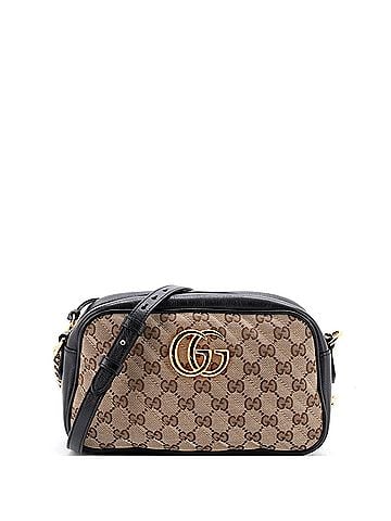 Gucci GG Marmont Shoulder Bag Diagonal Quilted GG Canvas with Leather Small (view 1)