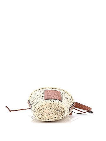 Loewe Drawstring Bucket Crossbody Bag Raffia and Leather (view 2)