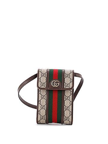 Gucci Ophidia Vertical Flap Crossbody Bag GG Coated Canvas Mini (view 1)
