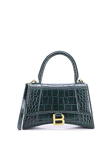 Balenciaga Hourglass Top Handle Bag Crocodile Embossed Leather Small (view 1)