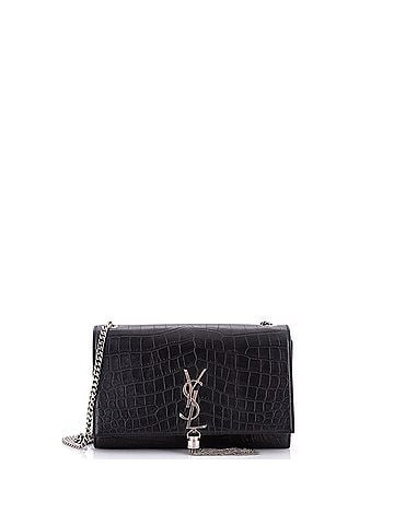 Saint Laurent Classic Monogram Tassel Crossbody Bag Crocodile Embossed Leather Medium (view 1)