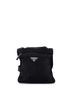 Prada 100% Nylon Black Flat Messenger Bag Tessuto Small One size - photo 1