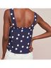 Maeve Polka Dots Blue White Sleeveless Blouse Size 14 - photo 3