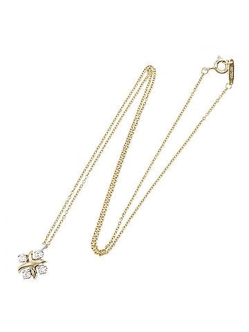 Tiffany & Co. Tiffany &amp; Co. Jean Schlumberger 4PD Necklace, 18K (Yellow Gold), Pt950 Platinum, Diamond, Women's, Gold Tone, Silver Clear Tone (view 2)