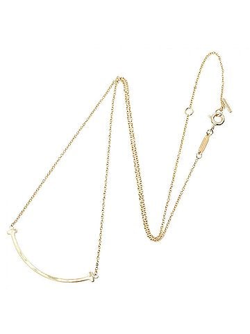 Tiffany & Co. Tiffany &amp; Co. T Smile Small Necklace, 18K (Yellow Gold), Women's, Gold Tone, 60011679 (view 2)