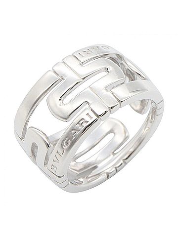 Bvlgari BVLGARI Parentesi Ring, 18K White Gold (18KWG), Silver Tone, for Men and Women. (view 1)
