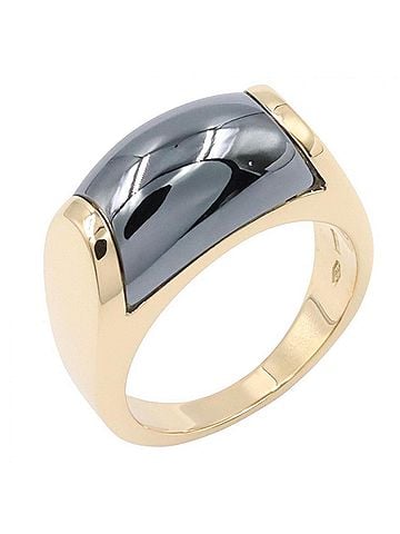 Bvlgari BVLGARI Tronchetto Hematite Ring - 18K (Yellow Gold) Women's Gold/Navy Tone (view 1)