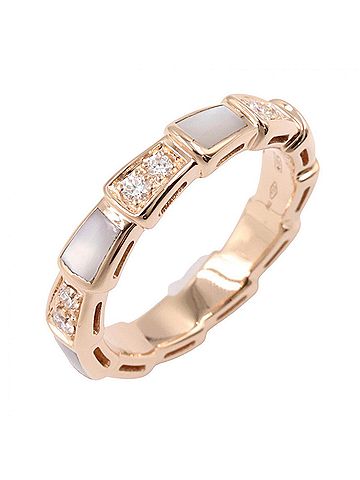Bvlgari BVLGARI Serpenti Mother-of-Pearl Diamond Ring - 18K Pink Gold (PG) Diamond, Women's Tone, White Clear Tone (view 1)