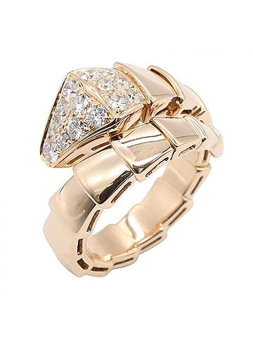 Bvlgari Bulgari BVLGARI Serpenti Viper Ring, Diamond 18KPG (Pink Gold), Women's, Gold Tone, Clear 347719 (view 1)