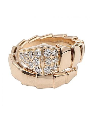 Bvlgari Bulgari BVLGARI Serpenti Viper Ring, Diamond 18KPG (Pink Gold), Women's, Gold Tone, Clear 347719 (view 2)