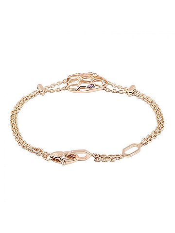 Bvlgari Bulgari BVLGARI Serpenti Amethyst Bracelet, 18KPG (Pink Gold), Amethyst, Women's, Gold Tone, Purple Tone (view 2)