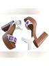 Gianni Bini Graphic Purple White Sandals Size 9 - photo 4