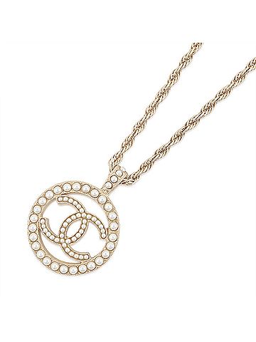 Chanel Chanel Necklace Coco Mark Circle Faux Pearl A21V CHANEL NECKLACE (view 1)