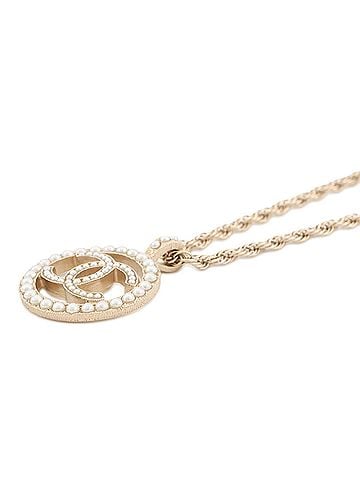 Chanel Chanel Necklace Coco Mark Circle Faux Pearl A21V CHANEL NECKLACE (view 2)