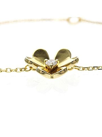Van Cleef & Arpels Van Cleef &amp; Arpels Frivole Mini Bracelet Yellow Gold (18K) Diamond Charm Bracelet Gold (view 2)
