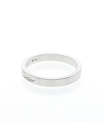 Cartier Cartier C De Cartier Ring With 1 Diamond Platinum Fashion Diamond Band Ring Silver (view 2)