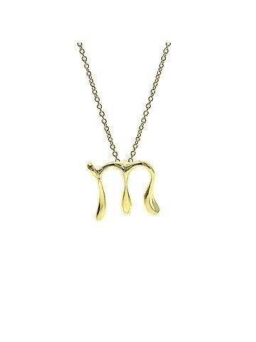 Tiffany & Co. Tiffany Letter "m" Necklace Yellow Gold (18K) No Stone Men,Women Fashion Necklace (Gold) (view 1)