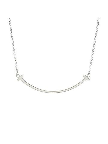 Tiffany & Co. Tiffany Tiffany T Smile Small Size Necklace White Gold (18K) No Stone Men,Women Fashion Necklace (Silver) (view 1)