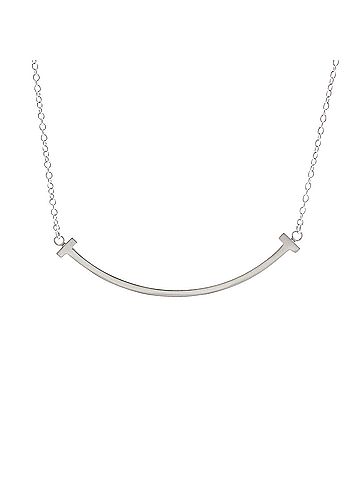 Tiffany & Co. Tiffany Tiffany T Smile Small Size Necklace White Gold (18K) No Stone Men,Women Fashion Necklace (Silver) (view 2)