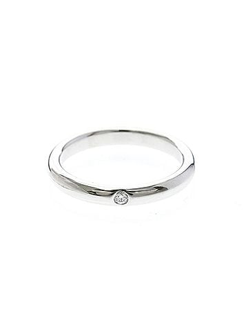 Tiffany & Co. Tiffany Stacking Band Ring 1P Diamond Platinum Fashion Diamond Band Ring Silver (view 1)