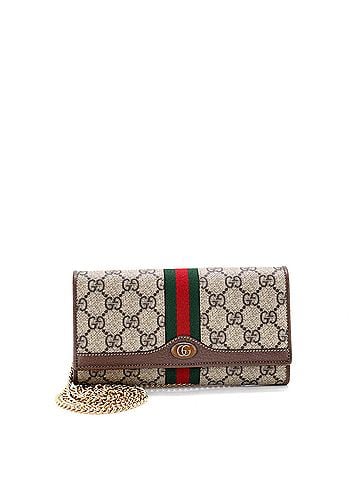 Gucci Ophidia Chain Wallet GG Coated Canvas (view 1)