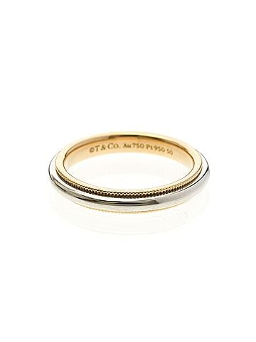 Tiffany & Co. Tiffany Milgrain Band Ring Pink Gold (18K),Platinum Fashion No Stone Band Ring Silver,Pink Gold (view 1)