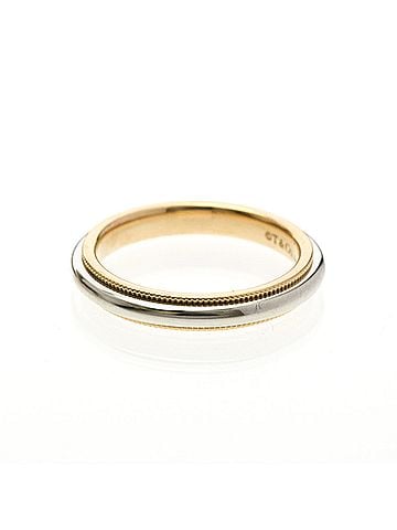 Tiffany & Co. Tiffany Milgrain Band Ring Pink Gold (18K),Platinum Fashion No Stone Band Ring Silver,Pink Gold (view 2)