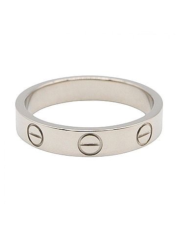 Cartier Cartier Mini Love Ring, 18K White Gold (18KWG), Silver Tone, B4085100 (Men's/Women's) (view 2)
